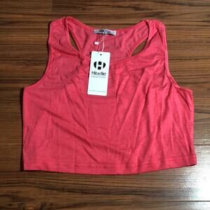 NWT Hibelle Women’s Tank Top Crop Top Pink Racerback Size Small